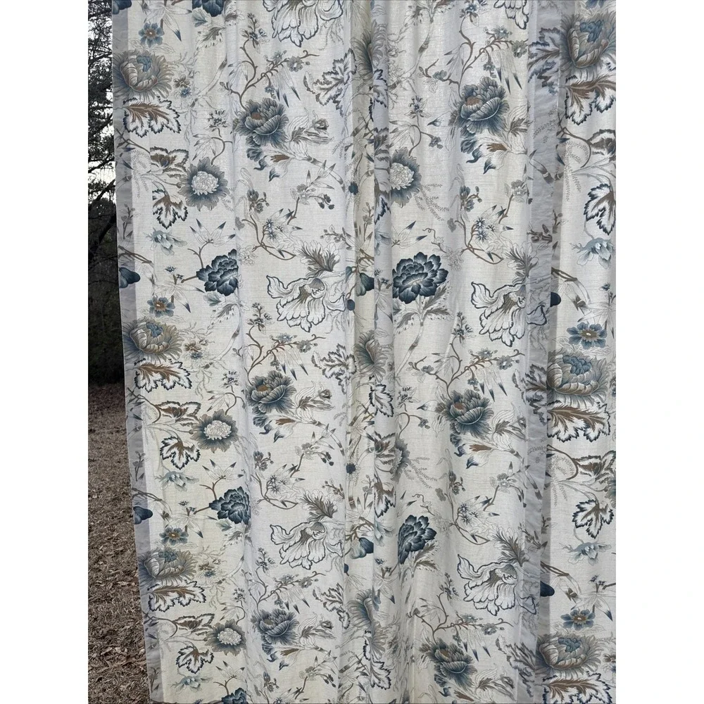 Custom Jcpenney Blue Caramel Floral On Ivory 51x78